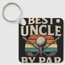 Best Uncle by Par Funny Golf Quote Gift Keychain