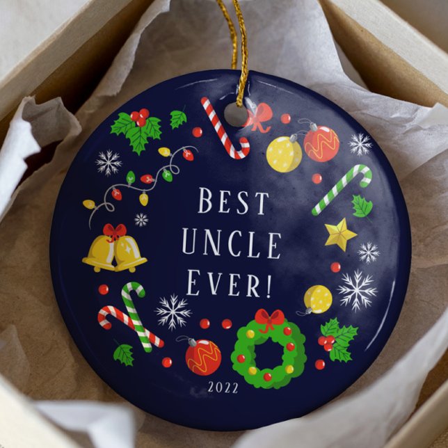 Best Uncle Ever 2 Sided Ceramic Tree Decoration (Creator Uploaded)