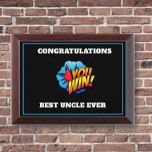 Best Uncle Ever Award Plaque