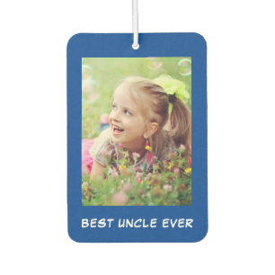 Best Uncle Ever Blue Personalised Photos Car Air Freshener