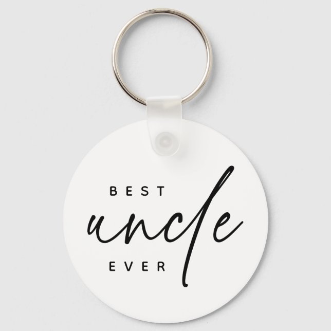Best Uncle Ever Elegant Typography Uncle Gifts Key Ring (Front)