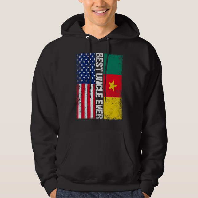 Best Uncle Ever  Father's Day Cameroon Us Flag Hoodie (Front)
