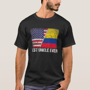 Best Uncle Ever Father's Day Colombia Us Flag T-Shirt