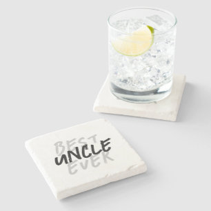 Best Uncle Ever Modern Black and Grey Grunge Stone Coaster