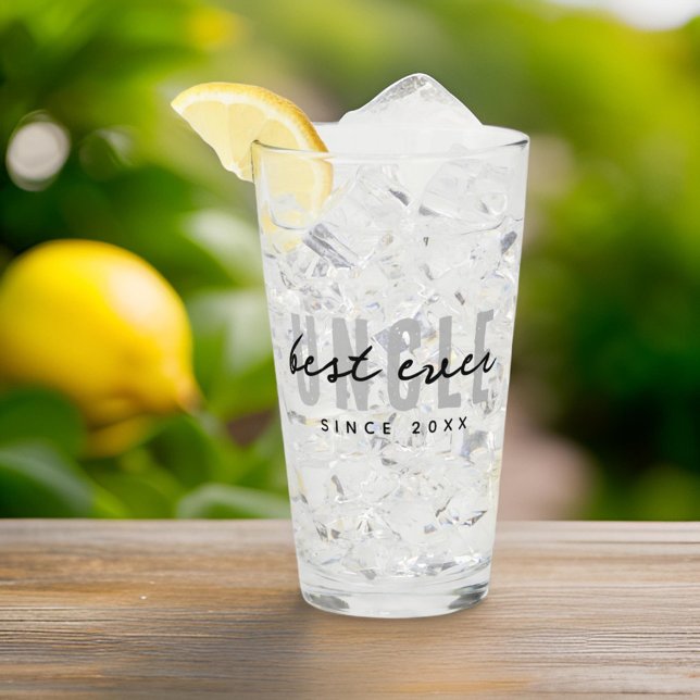 Best Uncle Ever Modern Elegant Simple Father's Day Glass (Creator Uploaded)