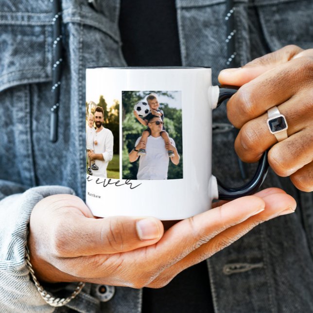 Best Uncle Ever Modern Script 4 Photos Collage Mug (Creator Uploaded)
