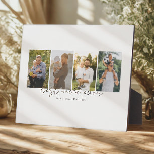 Best Uncle Ever Modern Script 4 Photos Collage Plaque