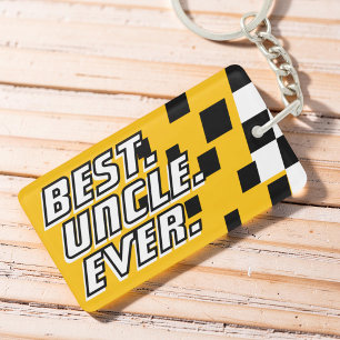 Best Uncle Ever Motorsport Racing Modern Chequered Key Ring