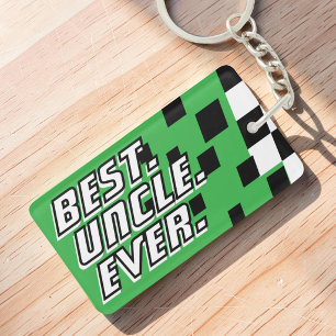 Best Uncle Ever Motorsport Racing Modern Chequered Key Ring