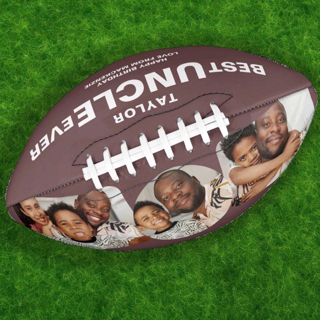 Best Uncle Ever Personalised Photo and Text Football (Best Uncle Ever Personalized Photo and Text Football by Ricaso. Photo gifts for sports fans.)