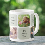 Best Uncle Ever Photo Collage Coffee Mug<br><div class="desc">Celebrate a the best uncle ever with this custom sage green mug featuring a 5 photo collage og his nieces and nephews,  their names,  "Best Uncle Ever, " and "I Love You" or "We Love You."</div>