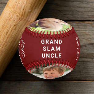 Best Uncle Ever Red Photo Baseball
