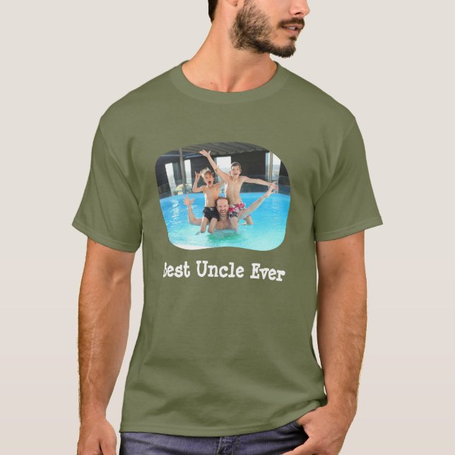 Best Uncle Ever upload your horizontal photo T-Shirt (Front)