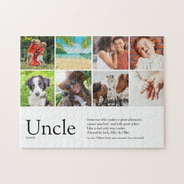 Best Uncle Funcle Definition 6 Photo Collage Jigsaw Puzzle (Horizontal)
