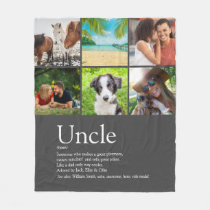 Best Uncle Funcle Definition Fun 6 Photo Grey Fleece Blanket