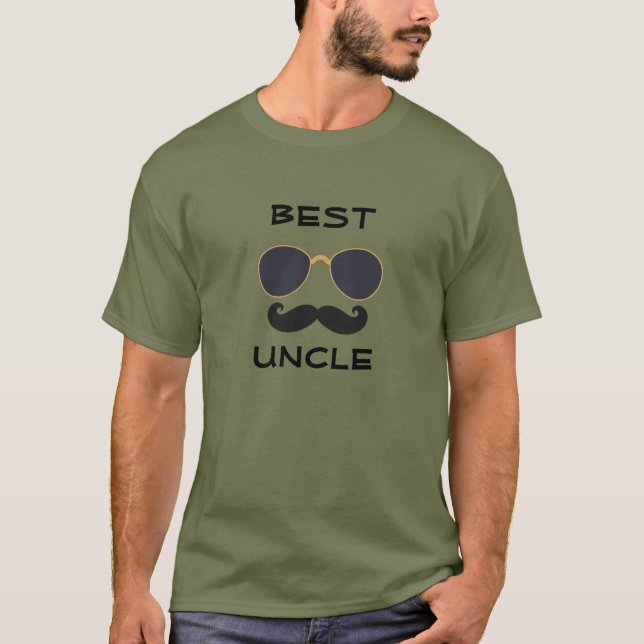 Best Uncle, Funny Moustache, Mens T-Shirt (Front)