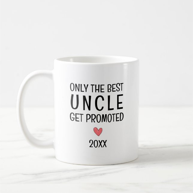 Best Uncle Get Promoted – Personalized Year Coffee Mug (Left)