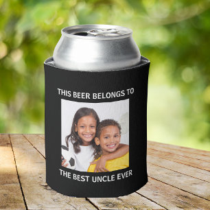 Best Uncle Photo Black Can Cooler