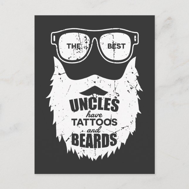 Best Uncles Beards Tattoos Husband Postcard (Front)