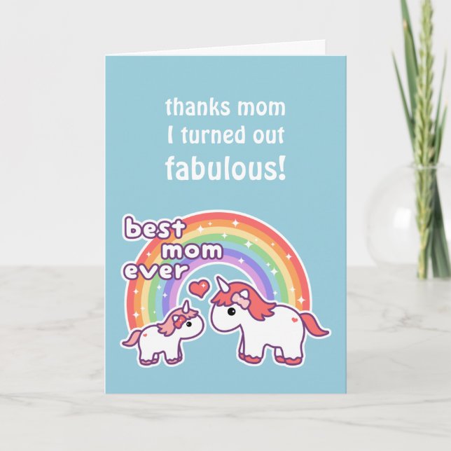 Best Unicorn Mum Card (Front)