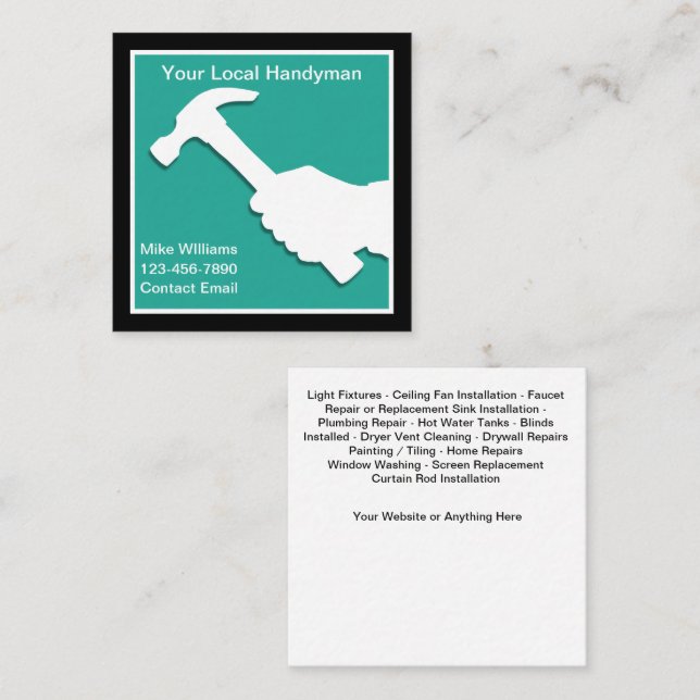 Best Unique Handyman Business Cards Design (Front/Back)