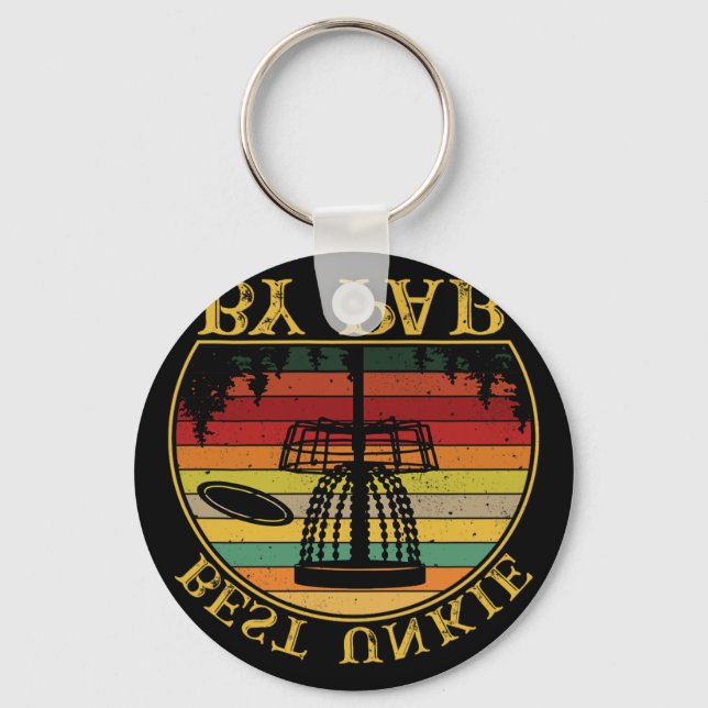 Best Unkie By Par Funny Disc Golfing Uncle  Key Ring (Front)