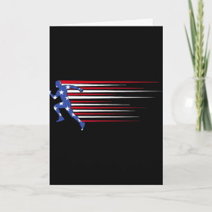 Best Usa American Flag Track And Field Gift Team M Card