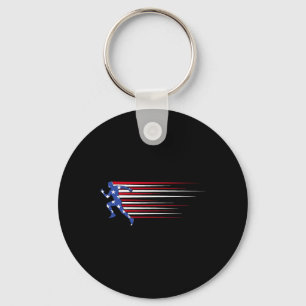 Best Usa American Flag Track And Field Gift Team M Key Ring