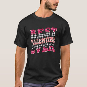 Best Valentine Ever Day Black Plaid Hearts for Him T-Shirt