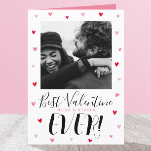 Best Valentine Kisses Ever Love Pink Holiday Card