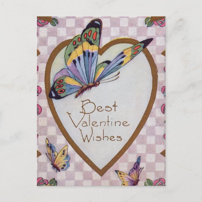 Best Valentine Wishes Holiday Postcard (Front)