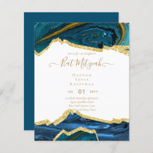 Best Value Agate Glitter BAT MITZVAH Invitations