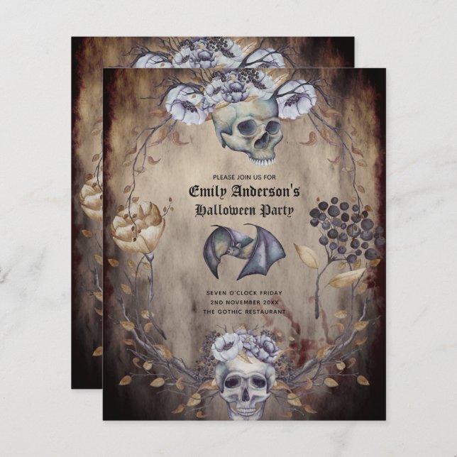 Best Value HALLOWEEN Party Invite Skulls (Front/Back)