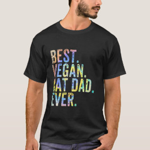 Best Vegan Cat Dad Ever Vintage Retro Cat Tie Dy T-Shirt