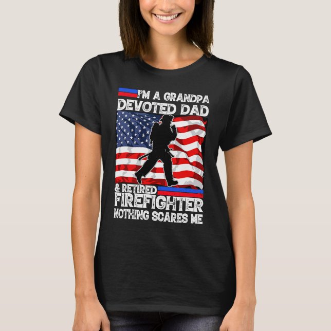 Best Veteran Firefighter Retired Grandpa Dad Fathe T-Shirt (Front)
