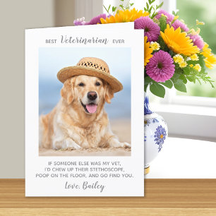 Best Veterinarian Ever Personalised Pet Photo Thank You Card