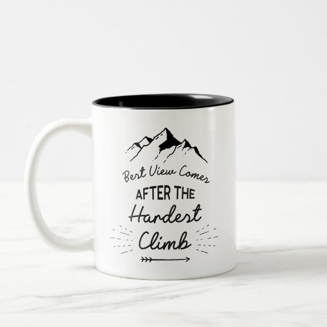 Best View Comes After The Hardest Climb Two-Tone Coffee Mug (Left)