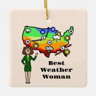 Best Weather Woman Christmas Ornament