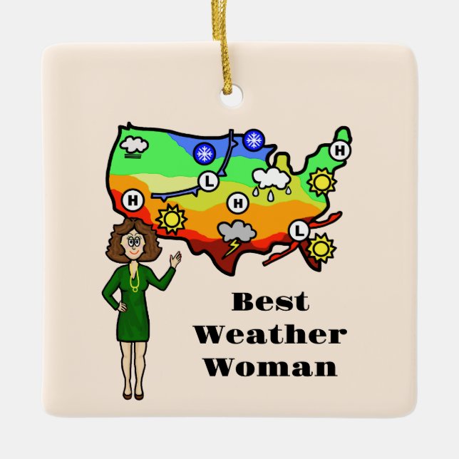 Best Weather Woman Christmas Ornament (Front)