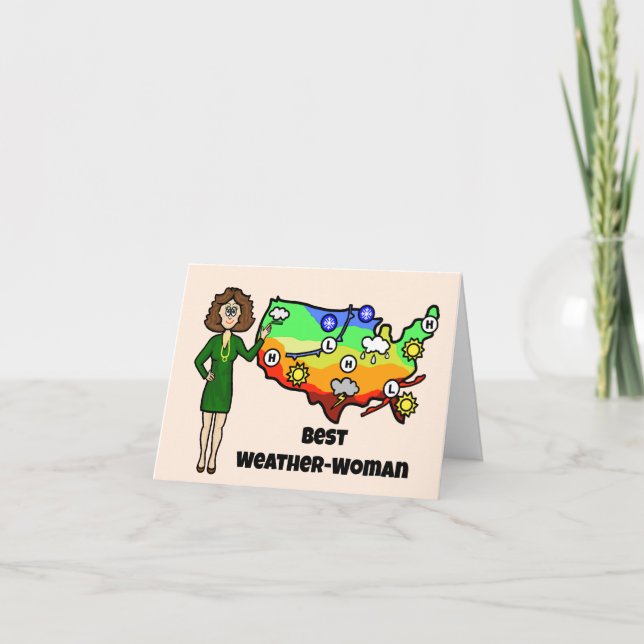 Best Weather Woman Greeting Card (Front)