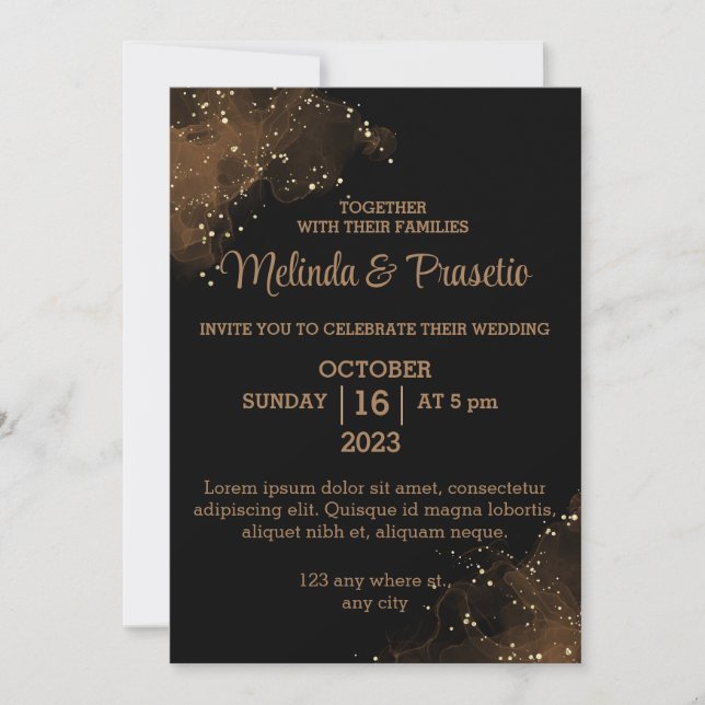 Best Wedding Flat Invitation Card, Size: 5" x 7" (Front)