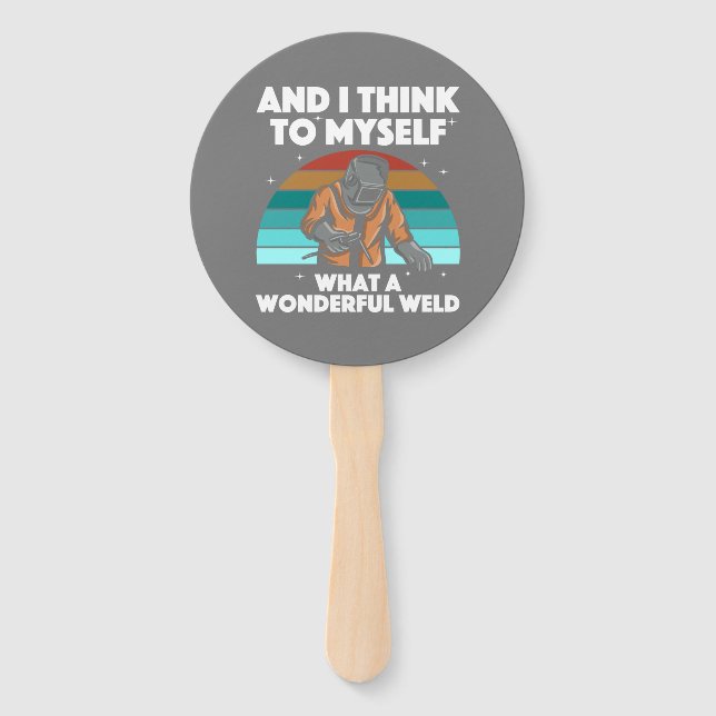 Best Welding Art Men Women Arc Welder Pipeliner Ir Hand Fan (Front)