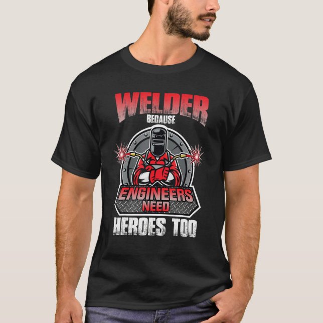 Best Welding Retro Pipeliner Ironworker Welder T-Shirt (Front)