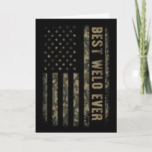 Best Welo Ever Camouflage American Flag Father's D Card