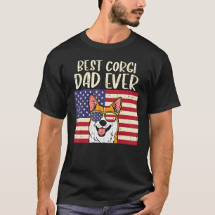 Best Welsh Corgi Dad Ever US Flag Patriotic Pet Do T-Shirt