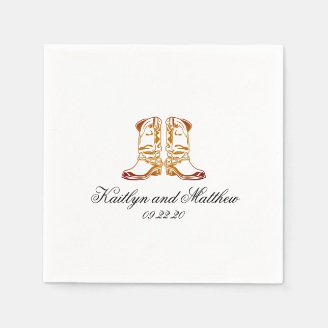 Best Western Dark Brown Wedding Napkin (Front)