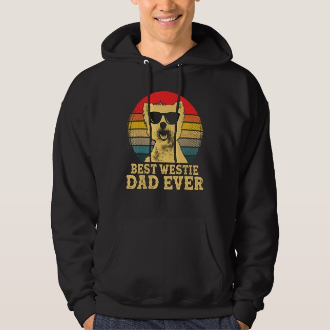 Best Westie Dad Ever Dog  Retro Vintage Hoodie (Front)