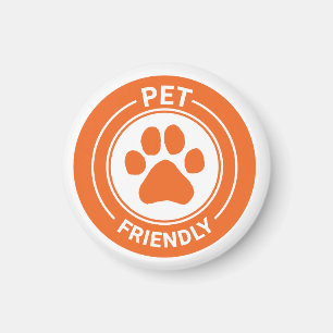 Best Westie Pet Friendly Drawn Paw - Orange Magnet