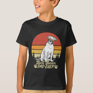Best White Boxer Dad Ever Vintage Retro Dog Father T-Shirt