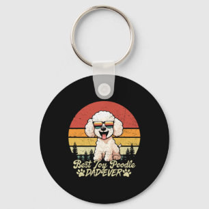 Best White Toy Poodle Dad Ever Vintage Dog Fathers Key Ring